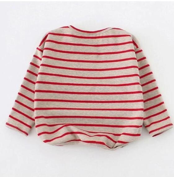 Fashion Striped Print 2021 Kids Baby Girls Clothes Cotton Long Sleeve T Shirts For Children Girls Autumn Spring Baby Clothing