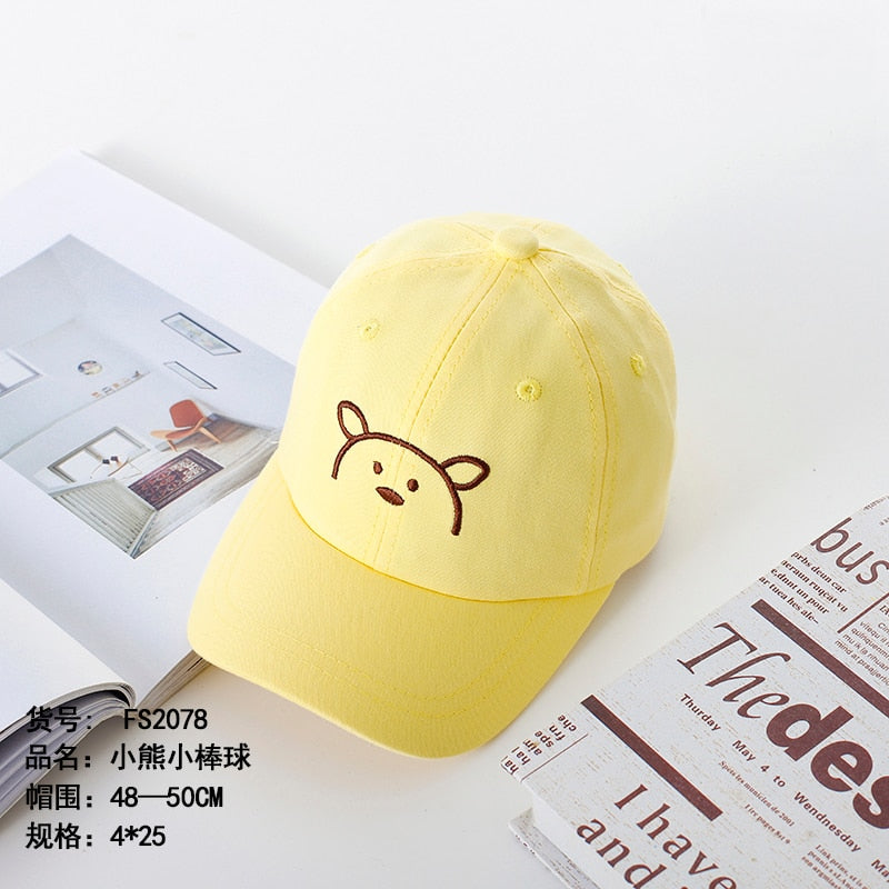 Spring Autumn Cartoon Bear Baby Baseball Cap Baby Boy Girl Adjustable Snapback Caps Hip Hop Baby Hats Newborn Infant Sun Caps