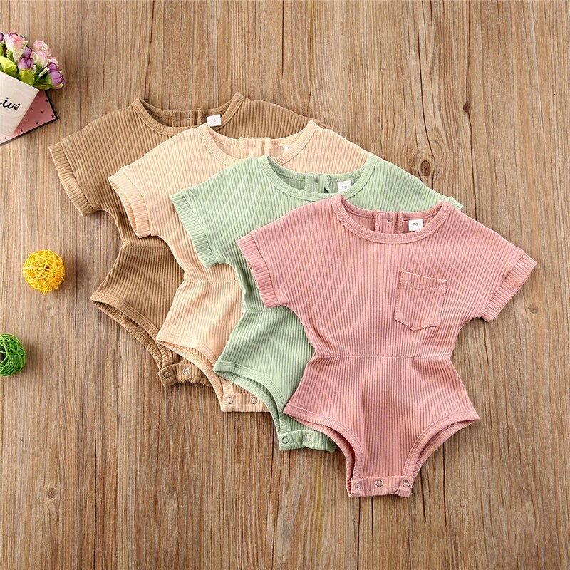 Summer Boys Baby Clothing Jumpsuit Newborn Romper Baby Boys Girls Short Sleeve Clothes infant roupas Baby Ribbed Knitted Rompers