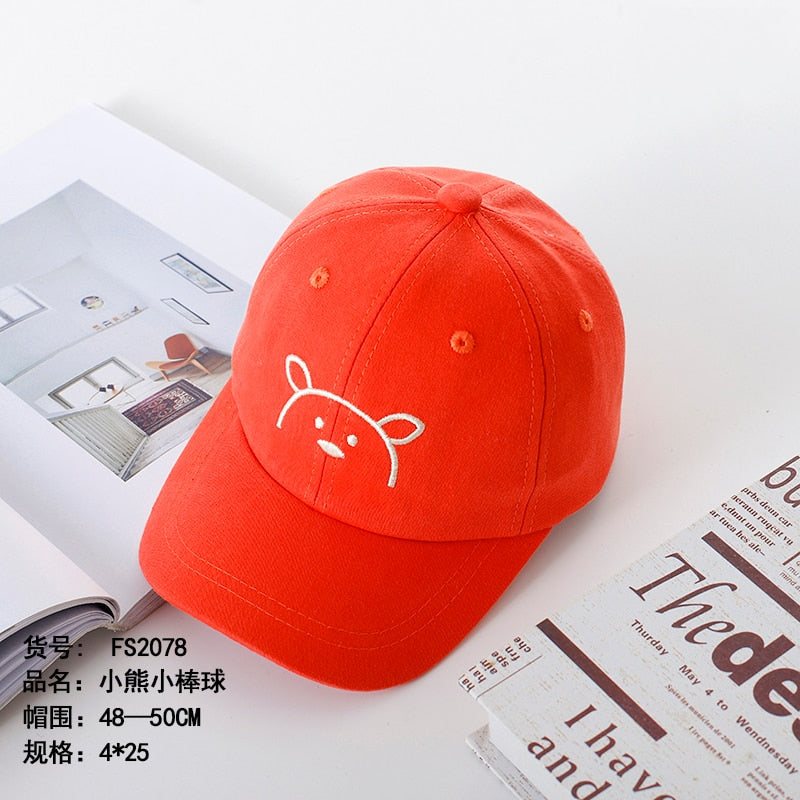 Spring Autumn Cartoon Bear Baby Baseball Cap Baby Boy Girl Adjustable Snapback Caps Hip Hop Baby Hats Newborn Infant Sun Caps